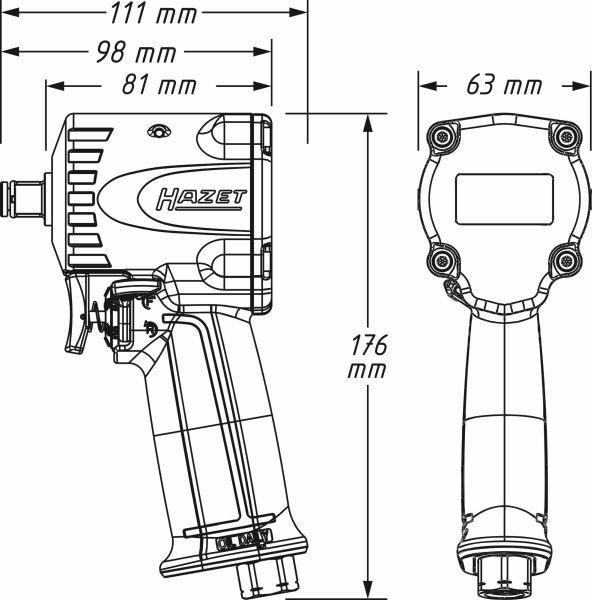 HAZET 9012M-1 Impact Wrench (compressed air)