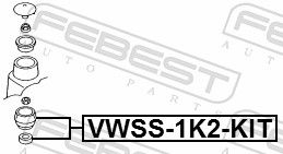 FEBEST VWSS-1K2-KIT Repair Kit, suspension strut support mount