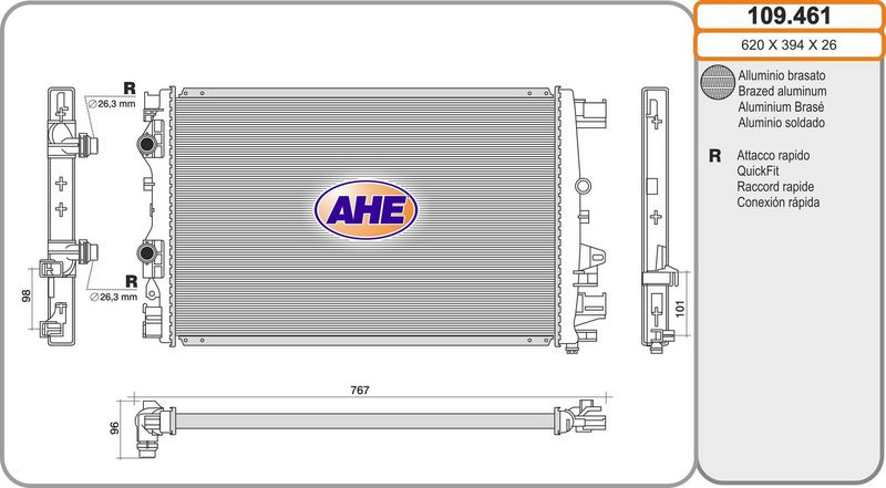 AHE 109.461 - Radiator, engine cooling