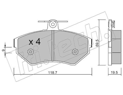 fri.tech. 224.0 Brake Pad Set, disc brake