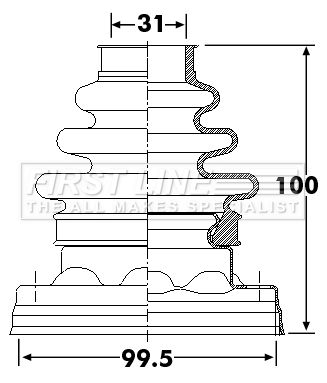 First Line Bellow Kit, drive shaft FCB6259