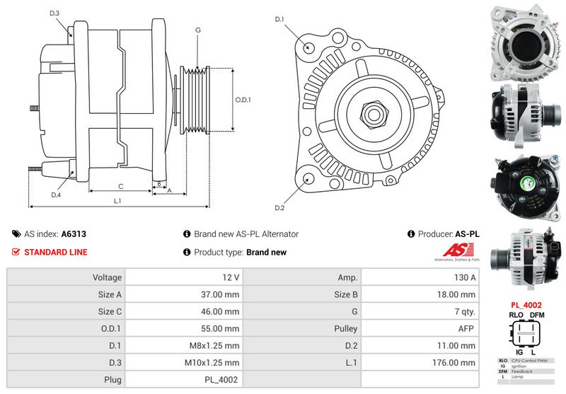 AS-PL A6313 Alternator