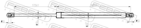 FEBEST 05117-003 Gas Spring, bonnet