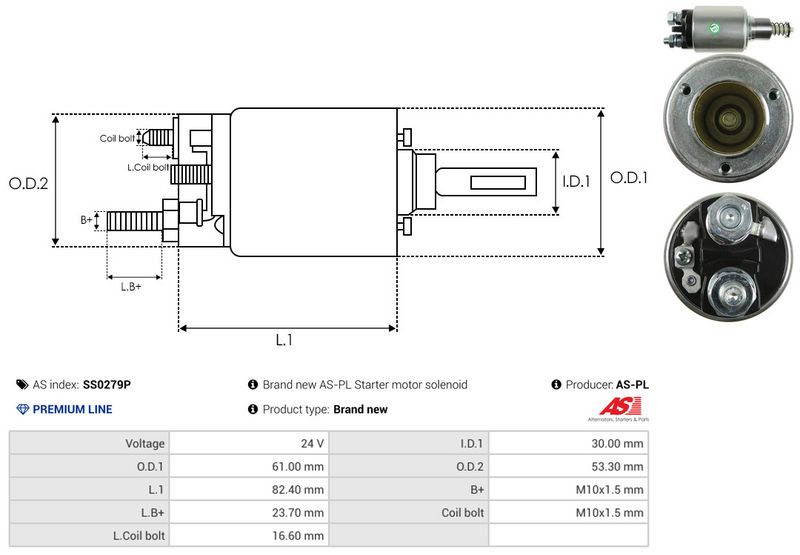 AS-PL SS0279P Solenoid Switch, starter