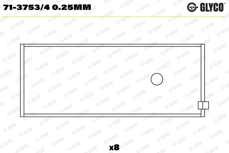 Cuzinet bielă GLYCO 71-3753/4 0.25mm