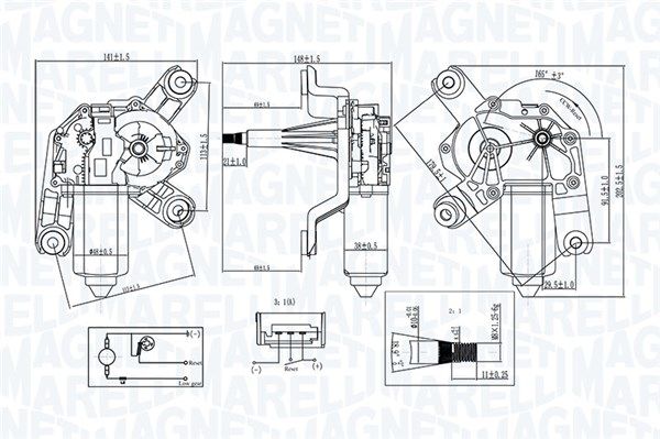 Двигун склоочисника, Magneti Marelli 064070900010