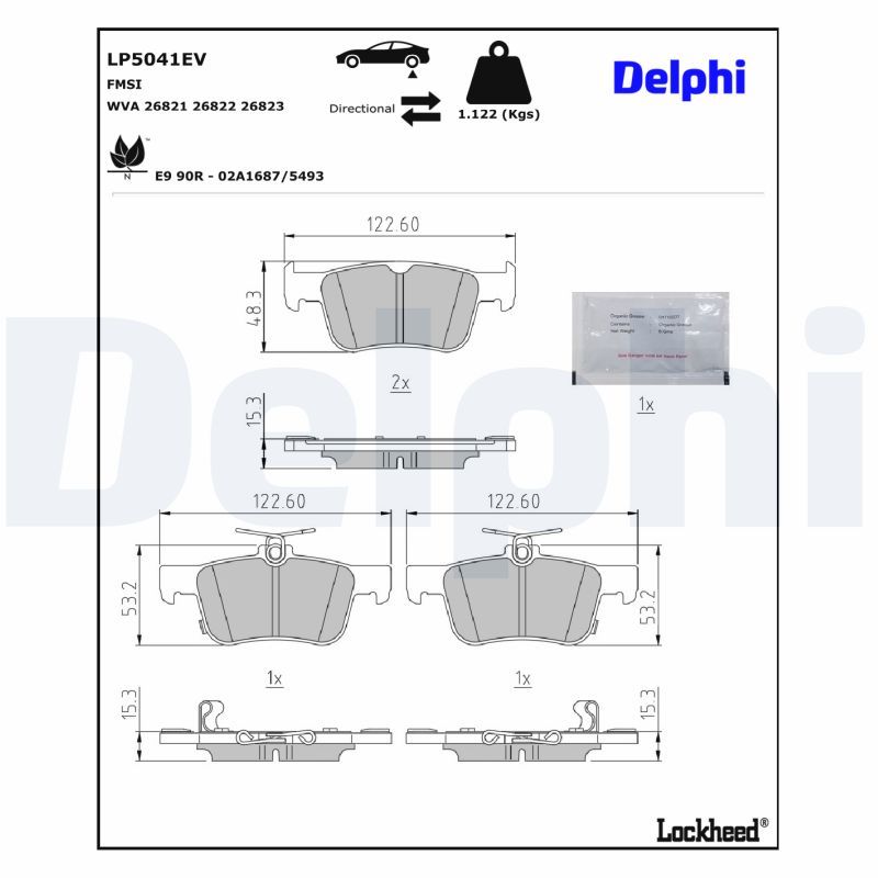 DELPHI LP5041EV Brake Pad Set, disc brake