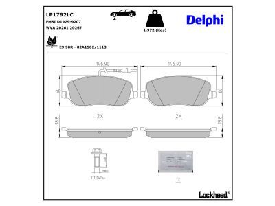DELPHI LP1792LC - Stabdžių kaladėlių komplektas