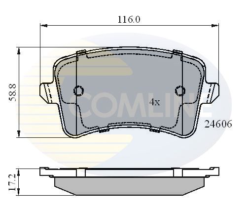 Комплект гальмівних накладок, дискове гальмо, Comline CBP01709