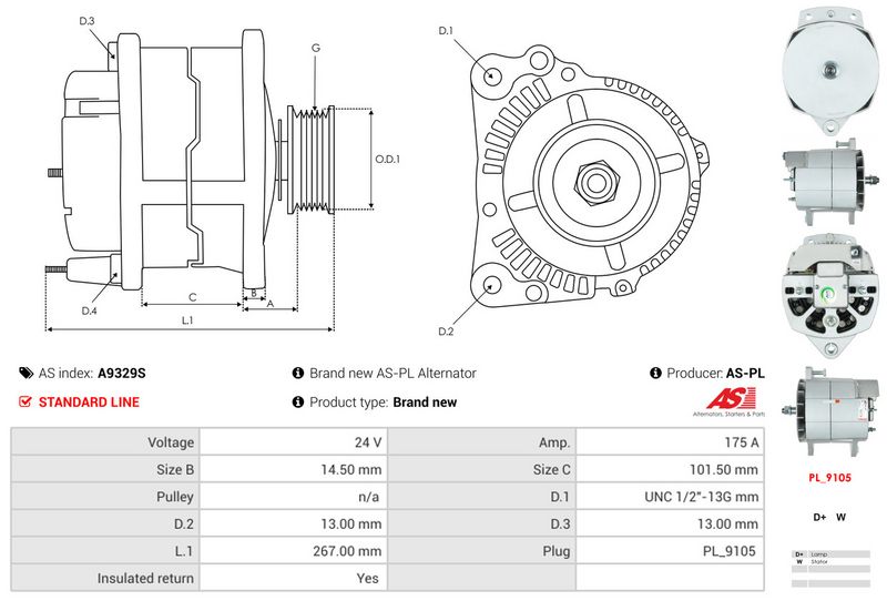 AS-PL A9329S Alternator