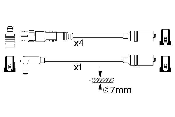 BOSCH 0 986 356 304 Ignition Cable Kit