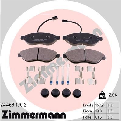 ZIMMERMANN fékbetétkészlet, tárcsafék 24468.190.2