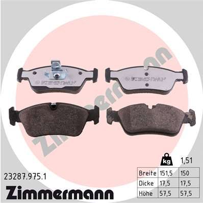 ZIMMERMANN fékbetétkészlet, tárcsafék 23287.975.1