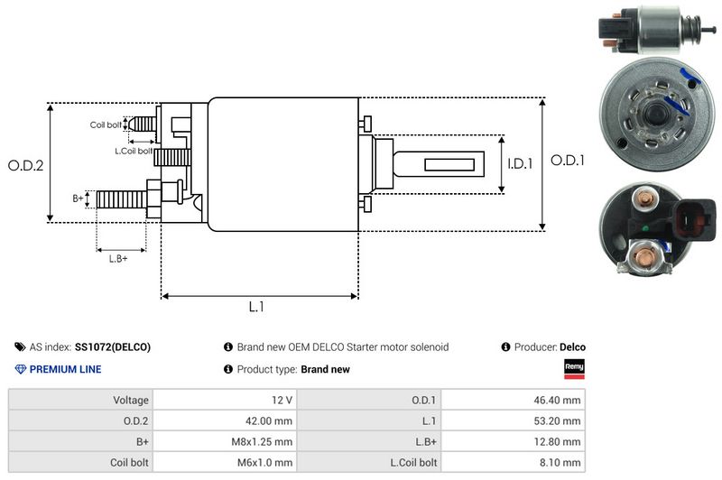 AS-PL SS1072(DELCO) Solenoid Switch, starter