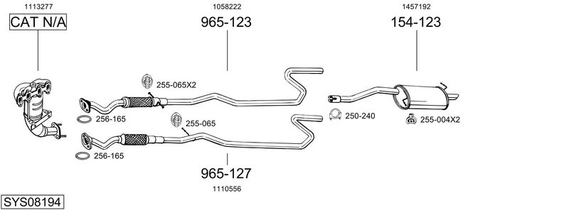 BOSAL kipufogórendszer SYS08194