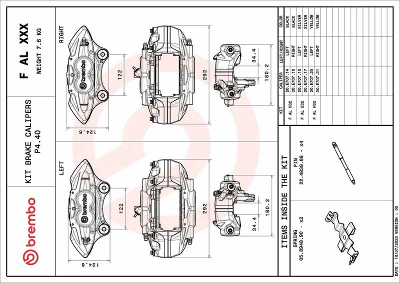 Комплект осей гальмівного супорта, Brembo FALE32