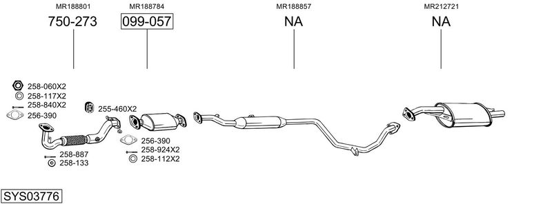 BOSAL kipufogórendszer SYS03776