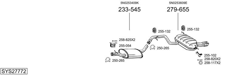 BOSAL kipufogórendszer SYS27772