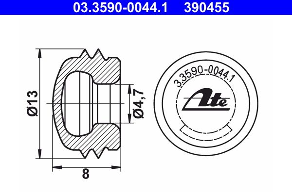 Запірний/захисний ковпачок, Ate 03.3590-0044.1