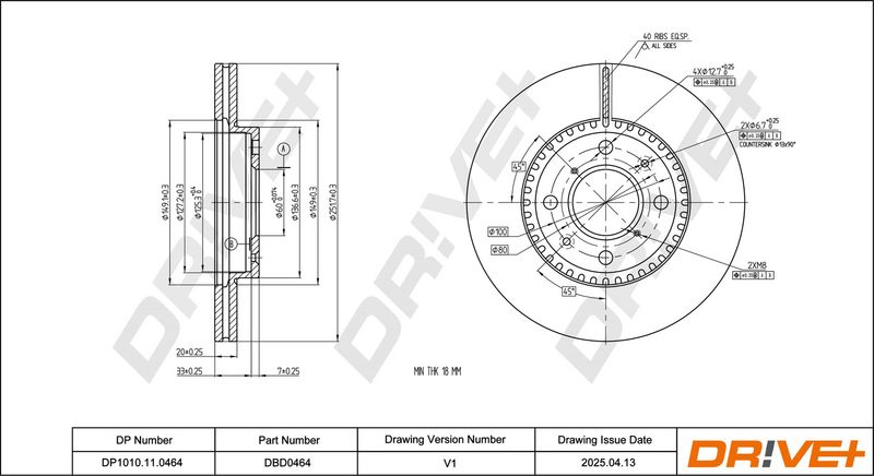 Disc frana DP1010.11.0464 Dr!ve+