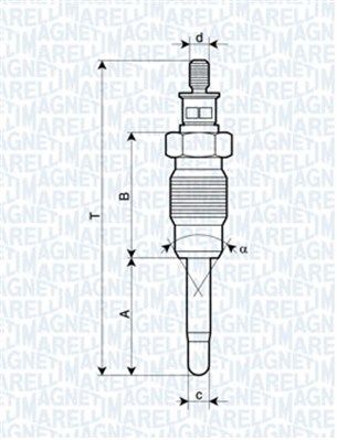 MAGNETI MARELLI свеча накаливания Renault Clio, Megane 1.9D