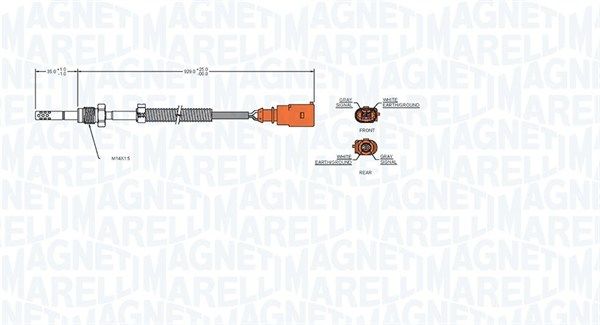 Датчик, температура відпрацьованих газів, Magneti Marelli 172000027010