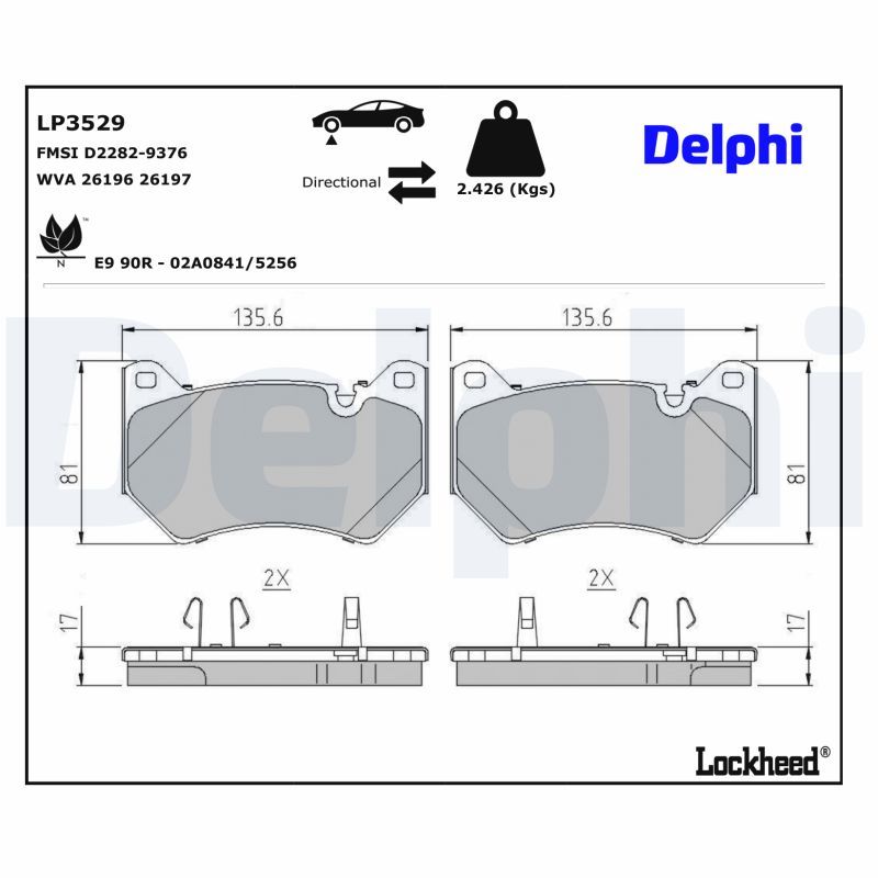 DELPHI LP3529 Brake Pad Set, disc brake
