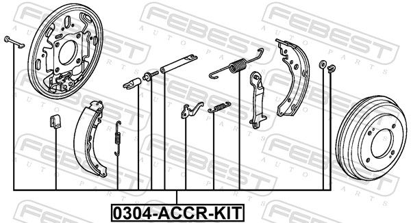 FEBEST 0304-ACCR-KIT Accessory Kit, parking brake shoes
