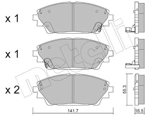 METELLI 22-0992-0 Комплект гальмівних накладок, дискове гальмо