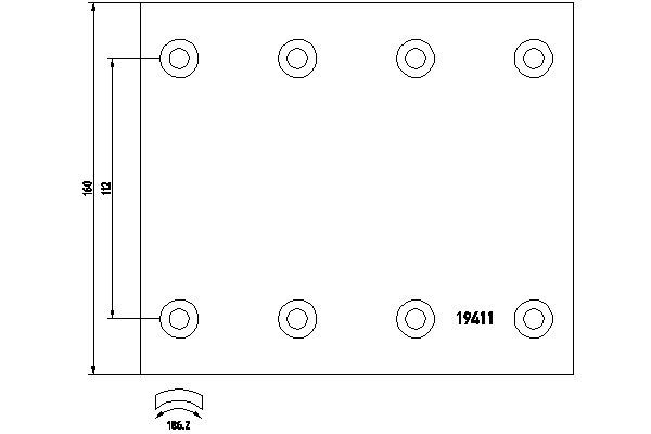 Brzdové obložení, bubnová brzda 19411