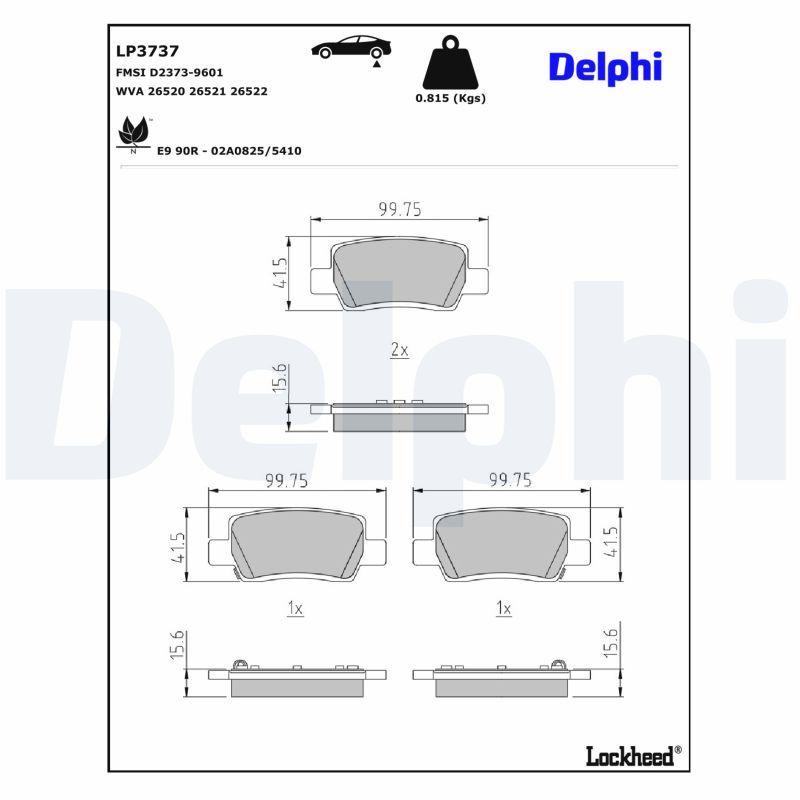 Set placute frana,frana disc LP3737 DELPHI