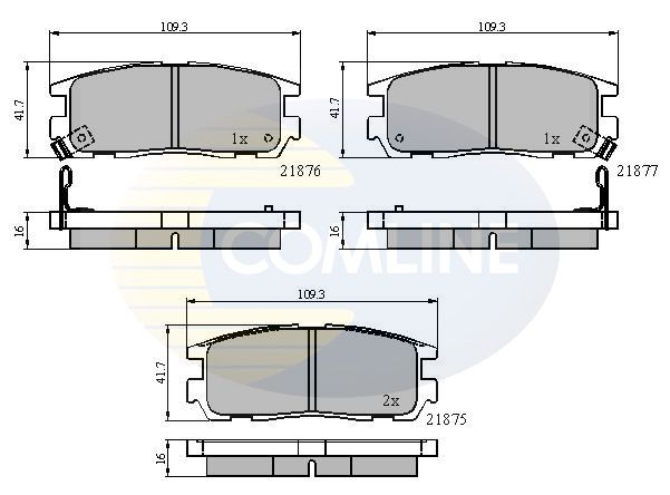 Комплект гальмівних накладок, дискове гальмо, Comline CBP3461