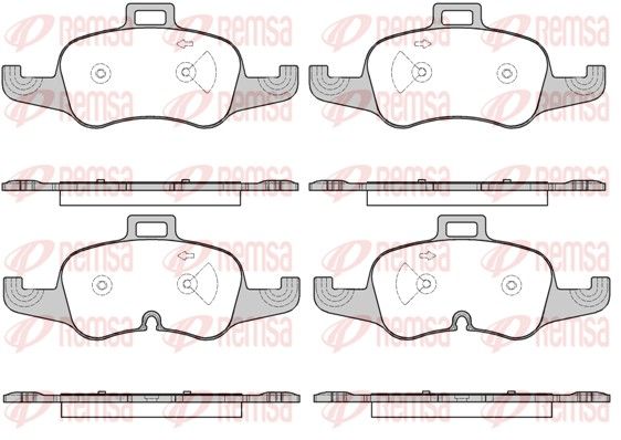 Комплект гальмівних накладок, дискове гальмо, Remsa 1653.00