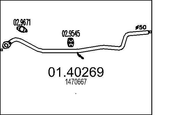 MTS kipufogócső 01.40269