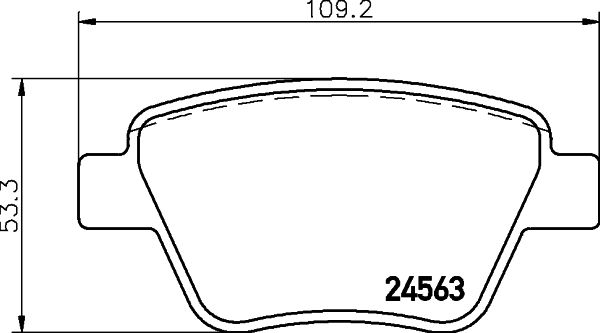 Комплект гальмівних накладок, дискове гальмо, Hella 8DB355014-021