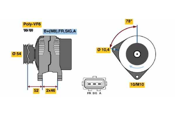 BOSCH 0 986 049 171 Alternator
