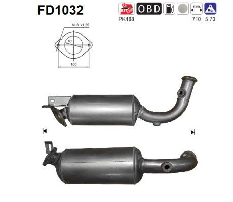 AS FD1032 Soot/Particulate Filter, exhaust system