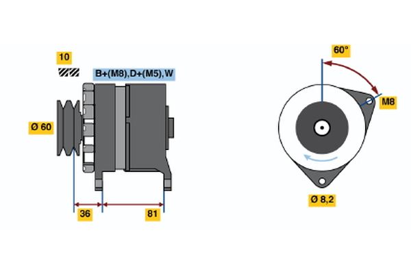 BOSCH Dynamo / Alternator 0 986 034 010