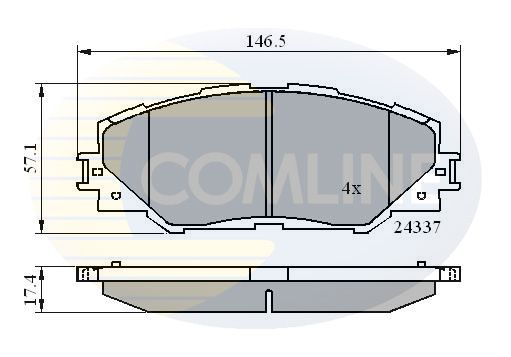 Комплект гальмівних накладок, дискове гальмо, Comline CBP01625