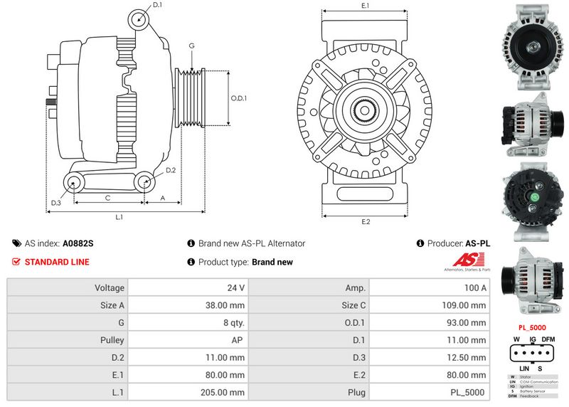AS-PL A0882S Alternator