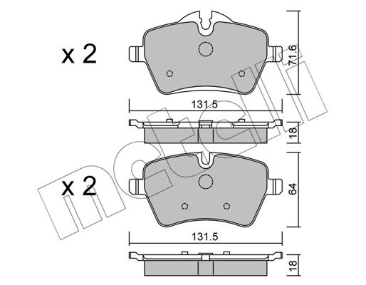 Metelli Brake Pad Set, disc brake 22-0768-0