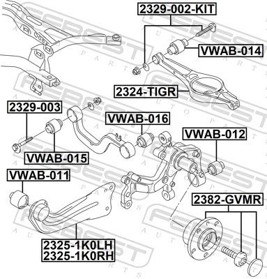 Важіль підвіски, підвіска коліс, Febest 2325-1K0RH