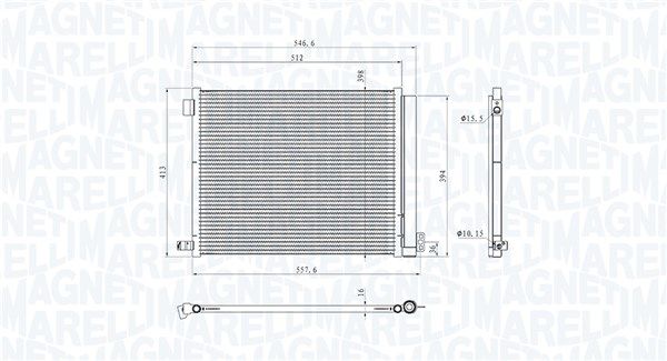 Condensator, climatizare MAGNETI MARELLI 350203101400