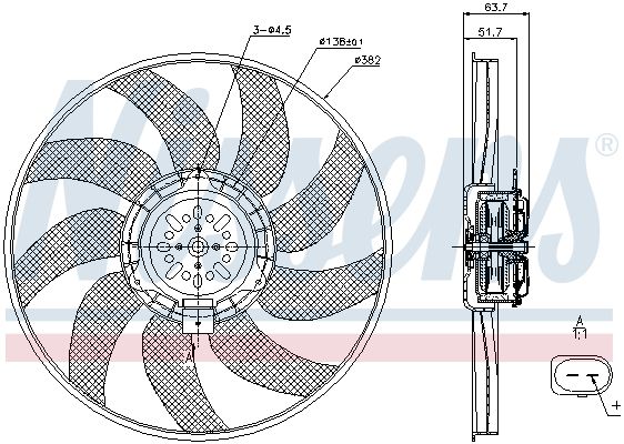 NISSENS 85728 Fan, engine cooling