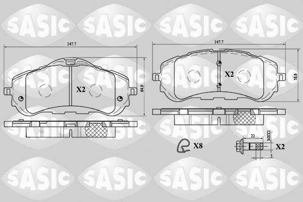 SASIC 6210051 Brake Pad Set, disc brake