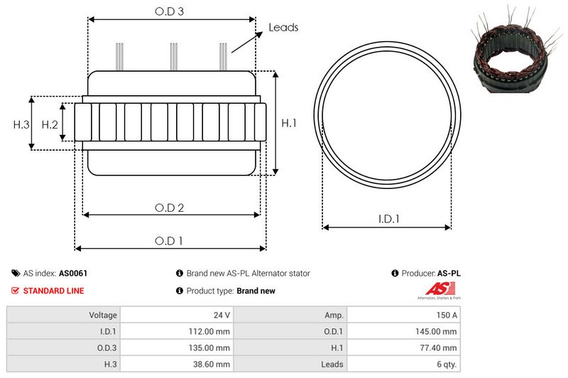 Staator, generaator, AS-PL AS0061