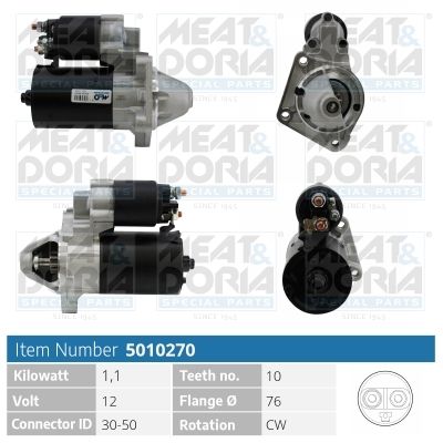 MEAT & DORIA Startmotor / Starter 5010270