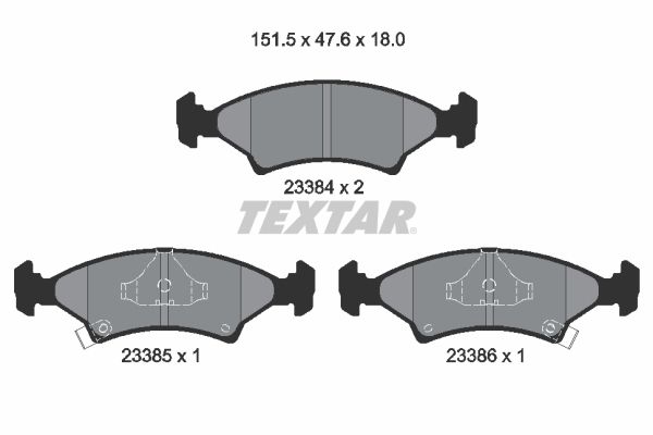 TEXTAR fékbetétkészlet, tárcsafék 2338401