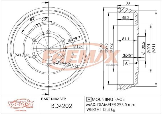 Piduritrummel FREMAX BD-4202