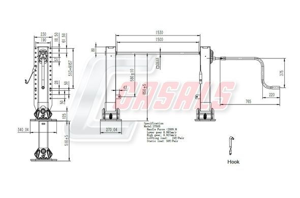 CASALS ST502 Parking Support, trailer